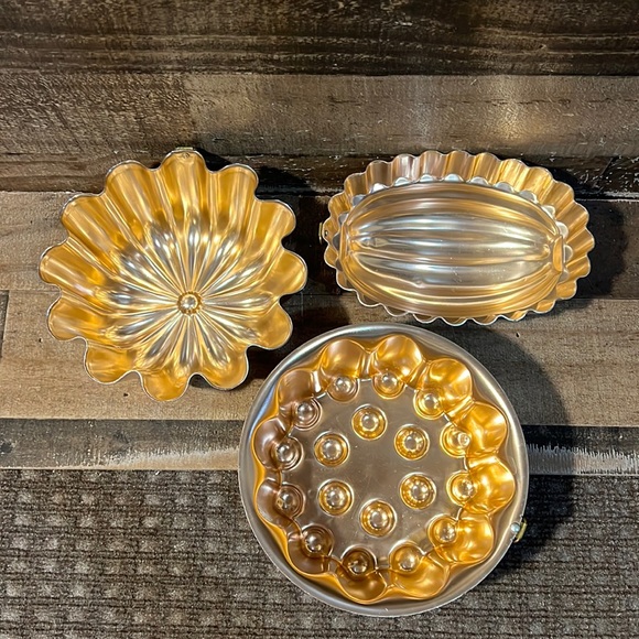 Vintage Kitchen Vintage Copper Metal Jello Cake Molds Lot Set